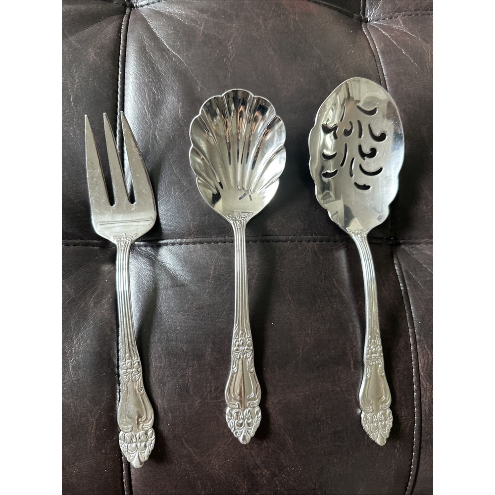 Reed & Barton‎ HAVERSHAM Stainless 18/10 Glossy Silverware Flatware Serving Set